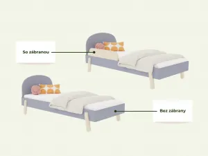 Benlemi Jednolôžková posteľ NOVA s okrúhlym čelom 90x200 cm Zvoľte farbu: Tehlová, Zvoľte zábranu: So zábranou, Zvoľte nohy: Rovné nohy