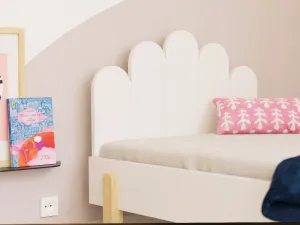 Benlemi Jednolôžková posteľ NOVA s oblúkovým čelom 90x200 cm Zvoľte farbu: Biela, Zvoľte zábranu: So zábranou, Zvoľte nohy: Šikmé nohy