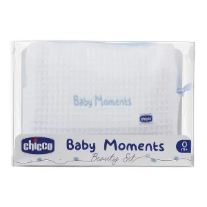 Chicco Baby Moments tuhé mydlo na ruky 100 g + detský šampón na vlasy 200 ml + šampón na celé telo pre deti 200 ml + kozmetická taška darčeková sada,C