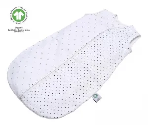 MOTHERHOOD Vak na spanie mušelínový BIO Grey and Black Dots 6-18 m 0,5 tog