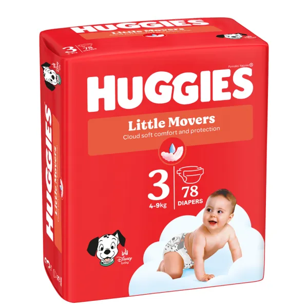 HUGGIES® Plienky jednorázové Little Movers 3 (4-9 kg) 78 ks