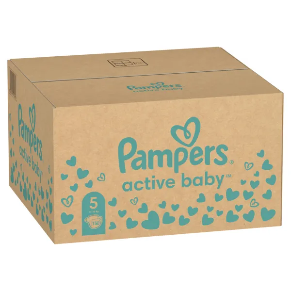Pampers Active Baby 5 Junior 11-16 kg 150 ks,PAMPERS Active Baby Plienky jednorazové 5 (11-16 kg) 150 ks - MESAČNÁ ZÁSOBA