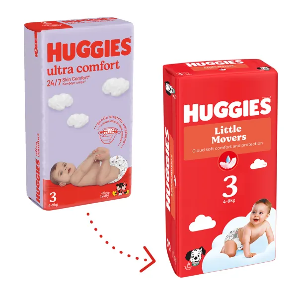 HUGGIES® Plienky jednorázové Little Movers 3 (4-9 kg) 78 ks
