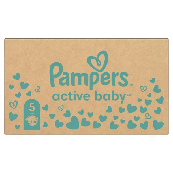 Pampers Active Baby 5 Junior 11-16 kg 150 ks,PAMPERS Active Baby Plienky jednorazové 5 (11-16 kg) 150 ks - MESAČNÁ ZÁSOBA