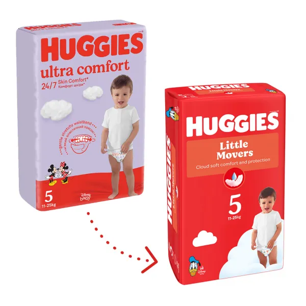 HUGGIES® Plienky jednorazové Little Movers 5 (11-25 ks) 58 ks