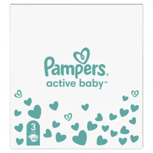 Pampers Active Baby 3 MIDI 6-10 kg 208 ks,PAMPERS Active Baby Plienky jednorazové 3 (6-10 kg) 208 ks - MESAČNÁ ZÁSOBA