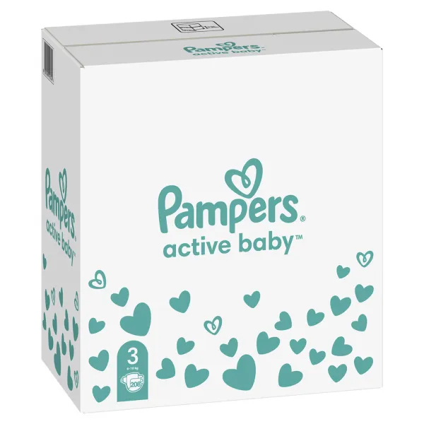 Pampers Active Baby 3 MIDI 6-10 kg 208 ks,PAMPERS Active Baby Plienky jednorazové 3 (6-10 kg) 208 ks - MESAČNÁ ZÁSOBA