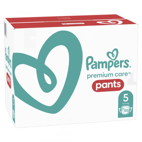 PAMPERS Premium Care 5 12-17 kg 102 ks,PAMPERS Premium Care Nohavičky plienkové veľ. 5 (12-17 kg) 102 ks