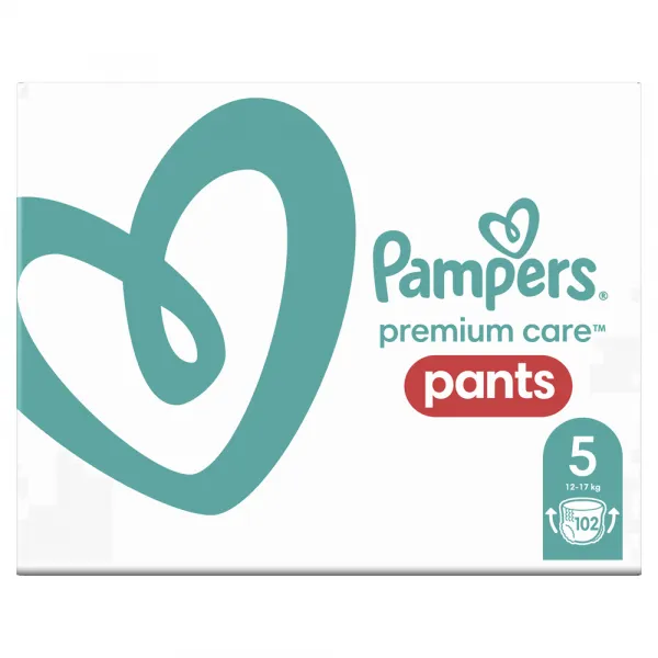 PAMPERS Premium Care 5 12-17 kg 102 ks,PAMPERS Premium Care Nohavičky plienkové veľ. 5 (12-17 kg) 102 ks