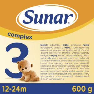 Sunar Complex 3 600 g,SUNAR Complex 3 Mlieko batoľacie 600 g