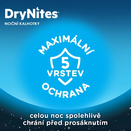 HUGGIES® DryNites Nohavičky plienkové jednorazové pre chlapca 4-7 rokov (17-30 kg) 10 ks