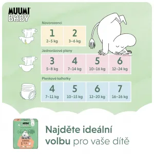 MUUMI Baby 5 Maxi+ 10-16 kg (132 ks), mesačné balenie eko plienok