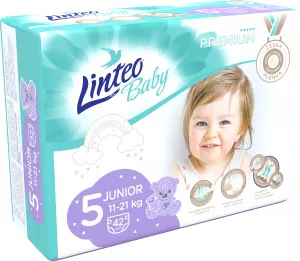 LINTEO BABY Premium Plienky jednorazové 5 JUNIOR (11-21 kg) 42 ks