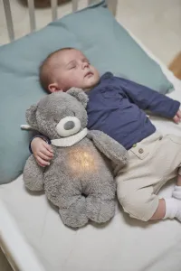 NATTOU Uspávačik plyšový hudobný so svetielkom a senzorom plaču 4v1 Sleepy Bear Grey 0m+