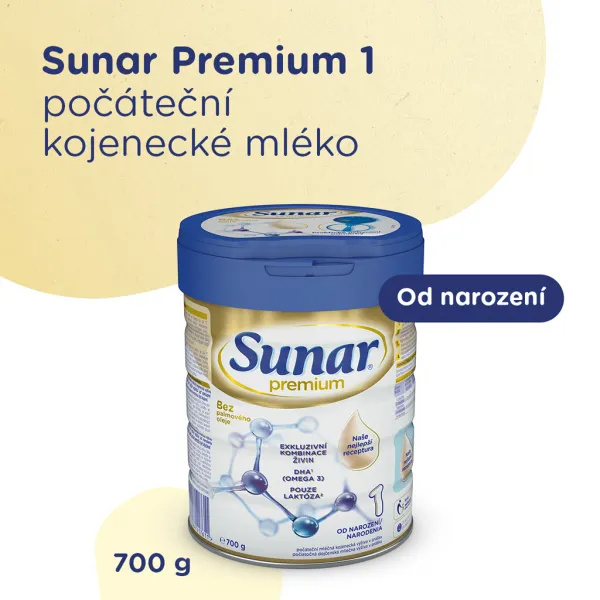 Sunar Premium 1 700 g,SUNAR Premium 1 Mlieko počiatočné 700 g