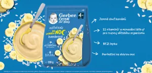 GERBER Kaša mliečna cereal banánová Dobrú noc 230 g