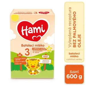 Hami 12+ s príchuťou vanilky 600 g,HAMI 3 Mlieko batoľacie s príchuťou vanilky 600 g