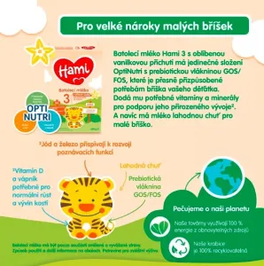Hami 12+ s príchuťou vanilky 600 g,HAMI 3 Mlieko batoľacie s príchuťou vanilky 600 g