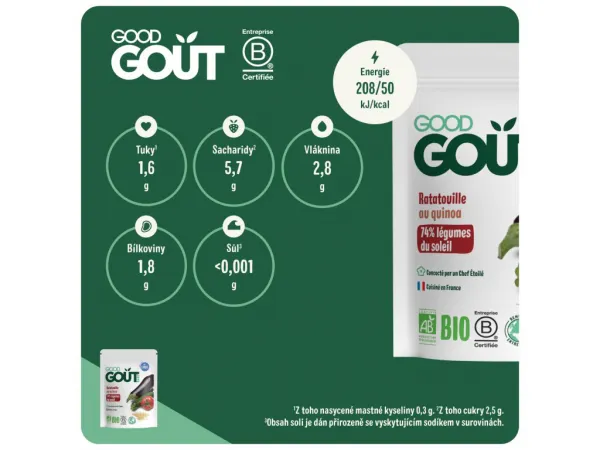 Good Gout Bio Ratatouille s quinoou 190g,GOOD GOUT BIO Ratatouille s quinou 190 g