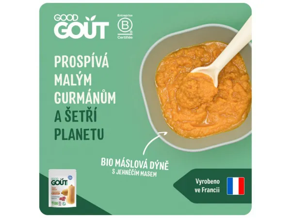 Good Gout Bio Maslová tekvica s jahňacím mäsom 3 x 190 g,GOOD GOUT BIO Maslová tekvica s jahňacím mäsom 190 g