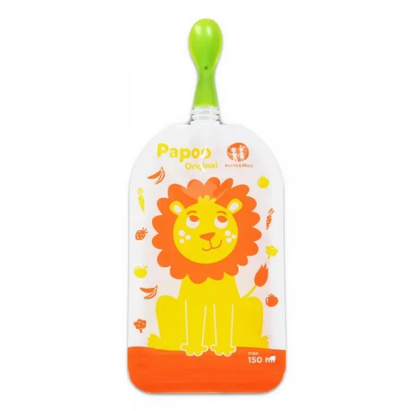 PETITE&MARS - Kapsička na jedlo Papoo Original Lion 6 ks