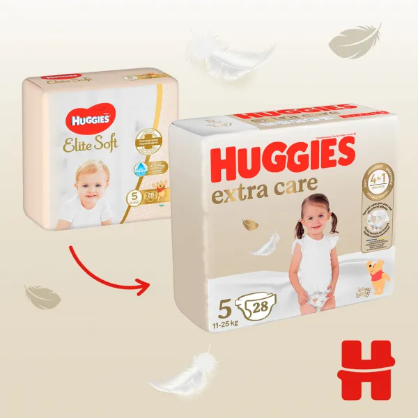 HUGGIES® Plienky jednorázové Extra Care 5 (12-17 kg) 28 ks