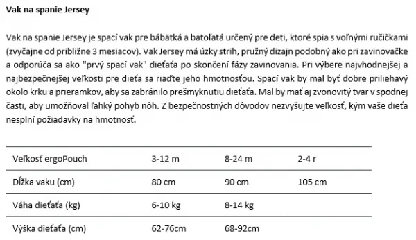 ERGOPOUCH Vak na spaní organická bavlna Jersey Willow 3-12 m, 6-10 kg, 2,5 tog