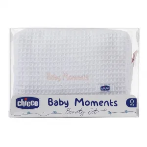 Chicco Baby Moments tuhé mydlo na ruky 100 g + detský šampón na vlasy 200 ml + šampón na celé telo pre deti 200 ml + kozmetická taška darčeková sada,C