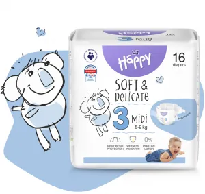 BELLA Baby Happy Soft&Delicate Size 3 MIdi jednorazové plienky 5-9 kg 16 ks