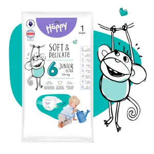 Bella Baby Happy Soft&Delicate Size 6 Junior Extra jednorazové plienky 15+ kg 48 ks