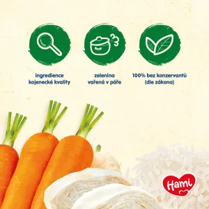Hami ryža s kuracím mäsom 200 g,HAMI Príkrm mäsovo-zeleninový Ryža s kuracím mäsom 200g