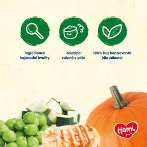 Hami Pestrá zelenina s morkou 200 g,HAMI Príkrm mäsovo-zeleninový Pestrá zelenina s morkou 200g