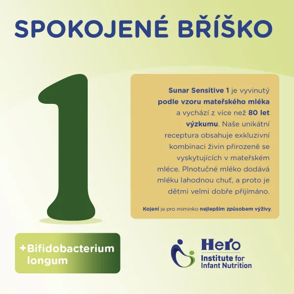 SUNAR Sensitive 1 Mlieko počiatočné 500 g, 0m+