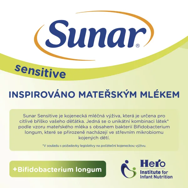 SUNAR Sensitive 1 Mlieko počiatočné 500 g, 0m+