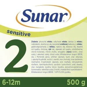 SUNAR Sensitive 2 Mleko následné 500 g, 6m+
