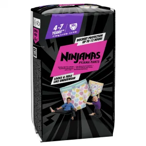 NINJAMAS Nohavičky plienkové Pyjama Pants Srdiečka, 10 ks, 7 rokov, 17kg-30kg