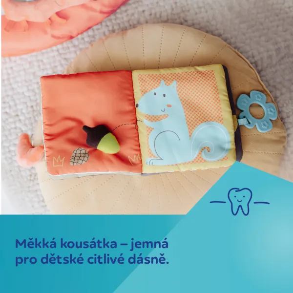 CANPOL BABIES Kniha edukatívna plyšová FOX
