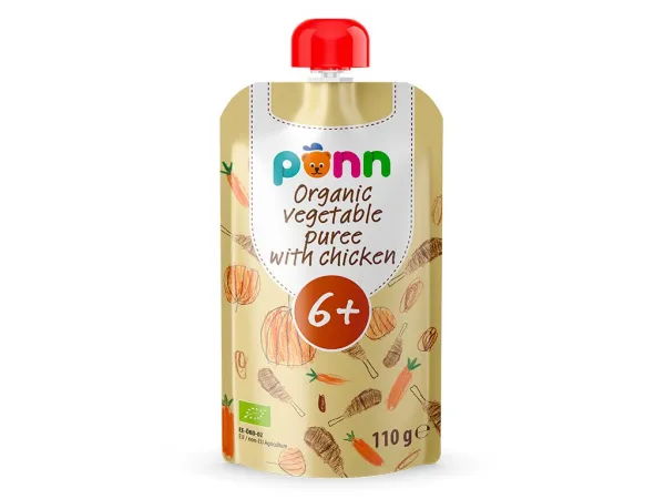 Salvest Kapsička Kuriatko so zeleninovým pyré 110 g,SALVEST Põnn BIO Kuriatko so zeleninovým pyré (110 g)