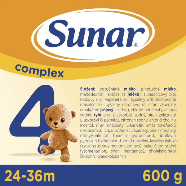 Sunar Complex 4 600 g,SUNAR Complex 4 Mlieko dojčenské 600 g