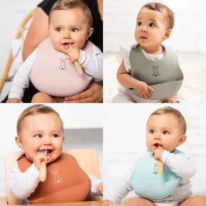 NATTOU Podbradník silikónový so zapínaním modrý bez BPA