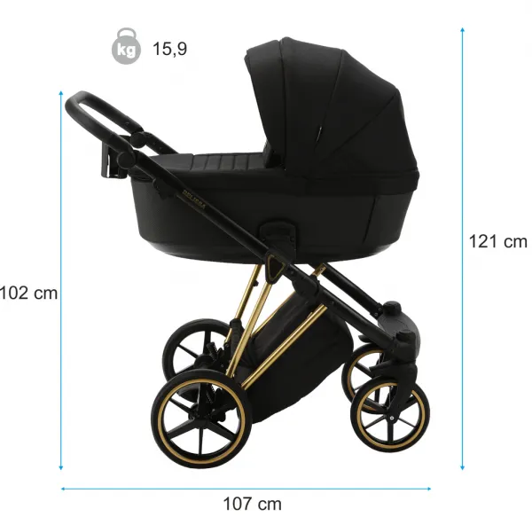 ADAMEX Kočík kombinovaný Belissa Special Edition Grafit/Gold