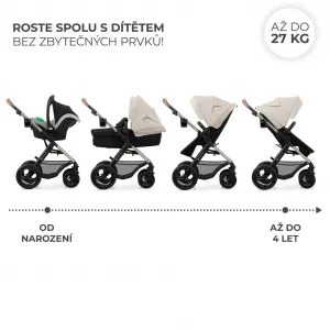 KINDERKRAFT - Kočík kombinovaný Moov 2 Air 3v1 Moonlight Grey