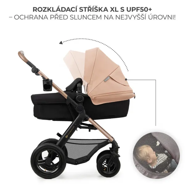KINDERKRAFT - Kočík kombinovaný Moov 2 Air 3v1 Sand Beige