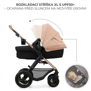 KINDERKRAFT - Kočík kombinovaný Moov 2 Air 3v1 Sand Beige