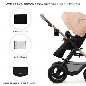 KINDERKRAFT - Kočík kombinovaný Moov 2 Air 3v1 Sand Beige