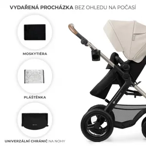 KINDERKRAFT - Kočík kombinovaný Moov 2 Air 3v1 Moonlight Grey