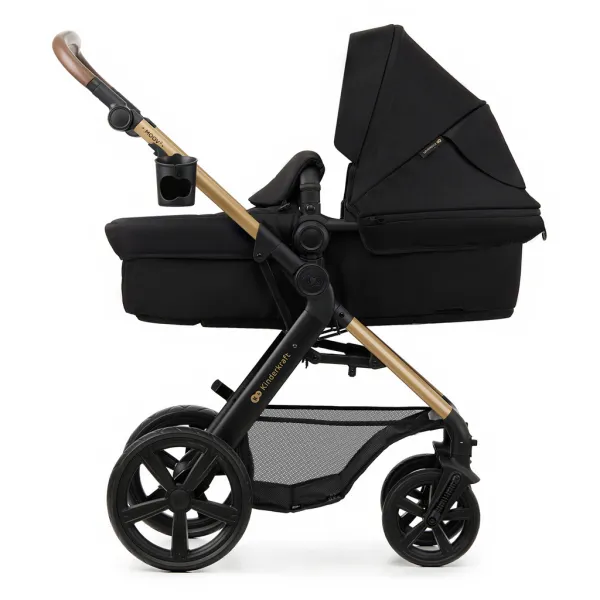 KINDERKRAFT - Kočík kombinovaný Moov 2 3v1 Pure Black - penové kolesá