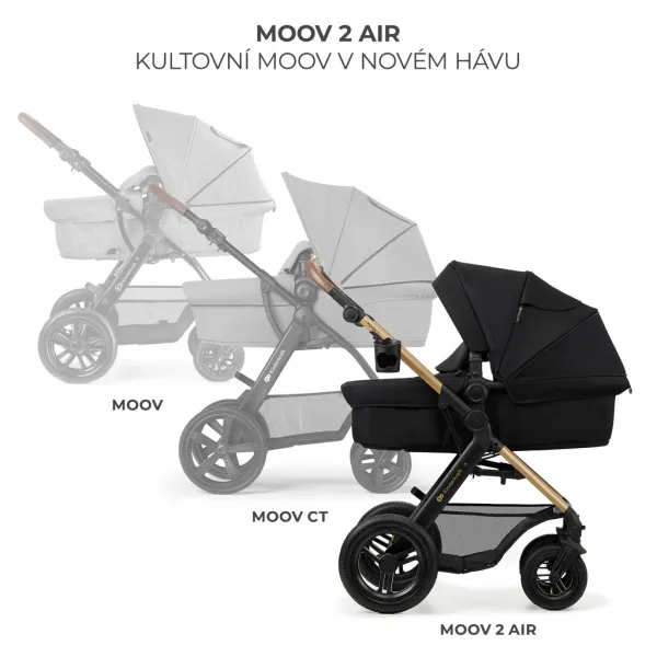 KINDERKRAFT - Kočík kombinovaný Moov 2 Air 3v1 Pure Black