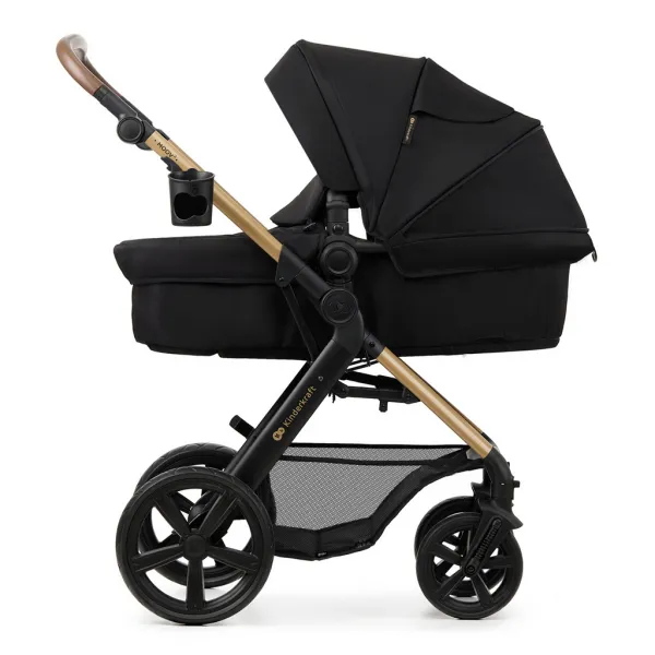KINDERKRAFT - Kočík kombinovaný Moov 2 3v1 Pure Black - penové kolesá