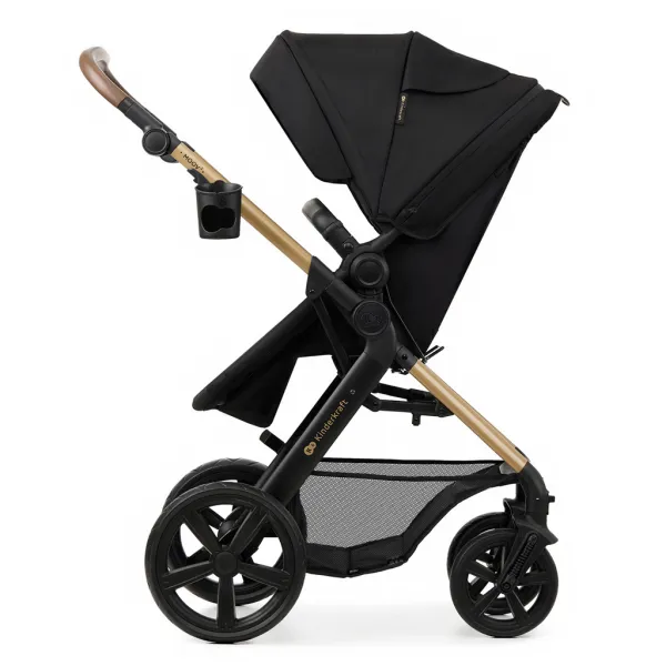 KINDERKRAFT - Kočík kombinovaný Moov 2 3v1 Pure Black - penové kolesá